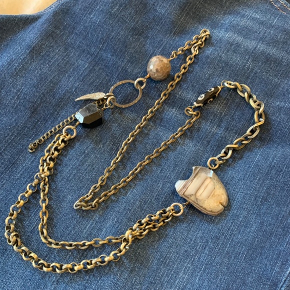 Unique Statement necklace w/ semi precious stones - Picture 9 of 9